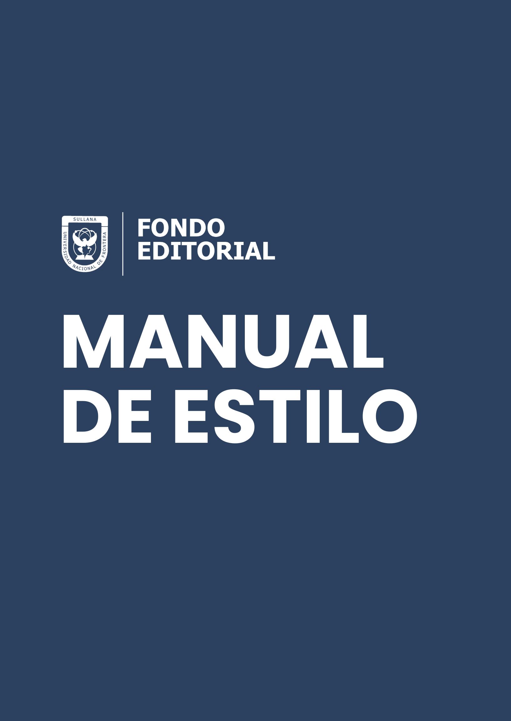 Portada Manual de Estilos Fondo Editorial UNF